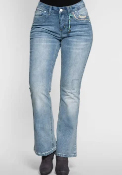 Bootcut Stretch-Jeans im Used-Look
