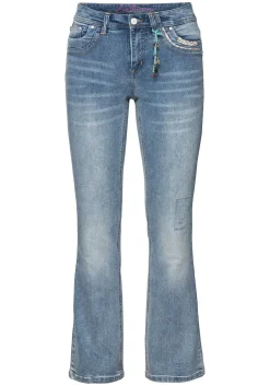 Bootcut Stretch-Jeans im Used-Look