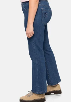 Bootcut Trachtenjeans mit abknöpfbarem Latz