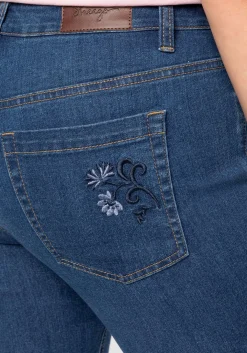 Bootcut Trachtenjeans mit abknöpfbarem Latz