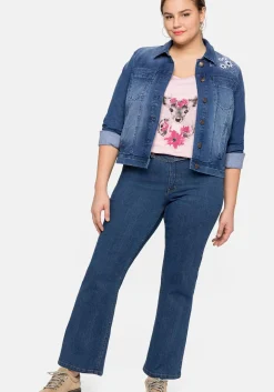 Bootcut Trachtenjeans mit abknöpfbarem Latz