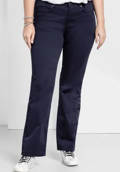Bootcut-Hose aus elastischem Baumwoll-Twill