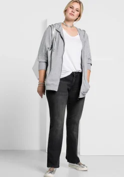 Bootcut-Jeans in 5-Pocket-Form, mit Used-Effekten