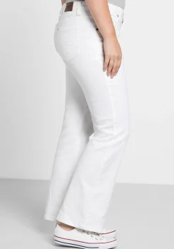 Bootcut-Jeans in 5-Pocket-Form, mit Used-Effekten