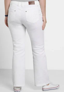 Bootcut-Jeans in 5-Pocket-Form, mit Used-Effekten