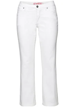 Bootcut-Jeans in 5-Pocket-Form, mit Used-Effekten