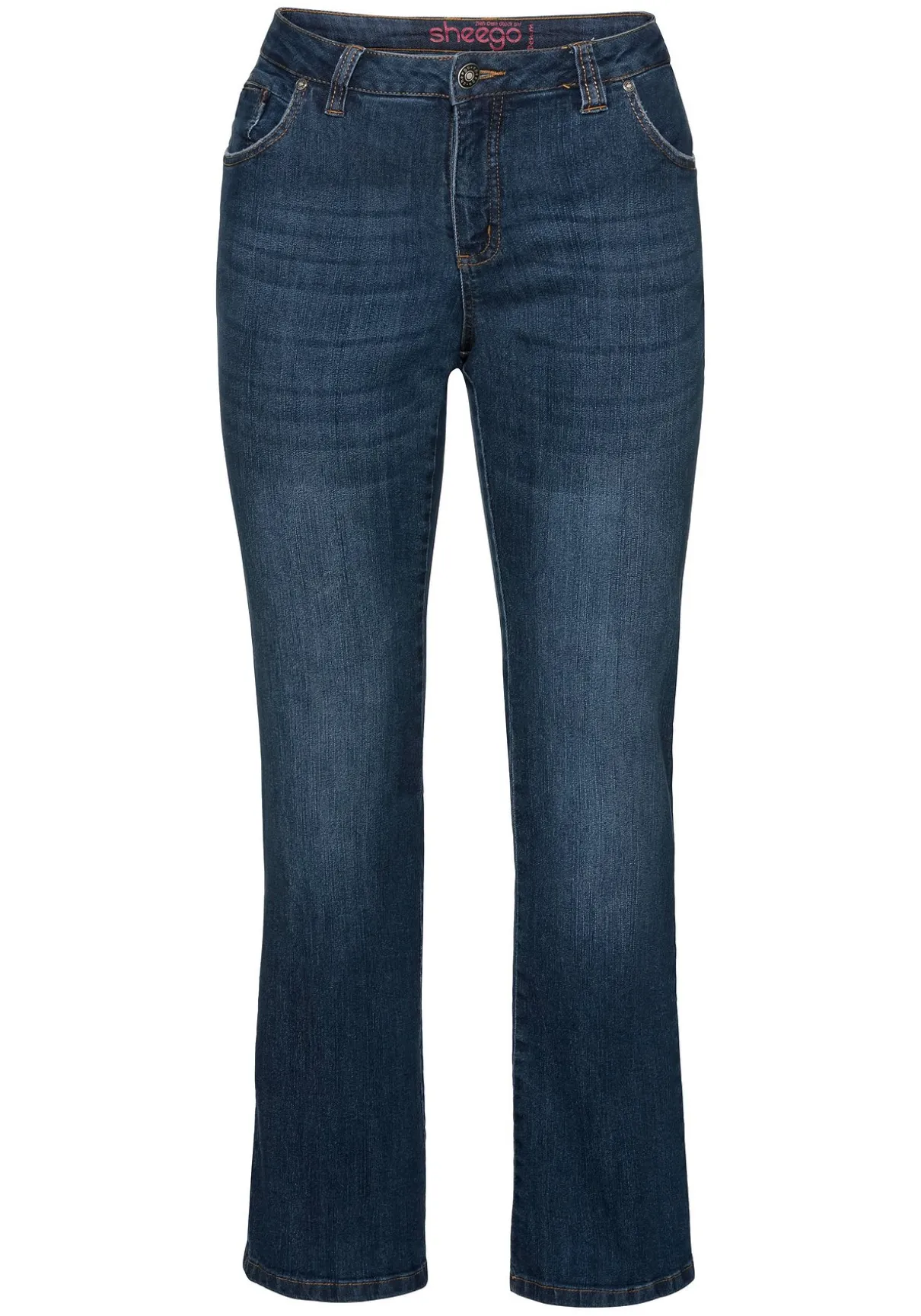 Bootcut-Jeans in 5-Pocket-Form, mit Used-Effekten