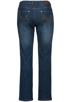 Bootcut-Jeans in 5-Pocket-Form, mit Used-Effekten