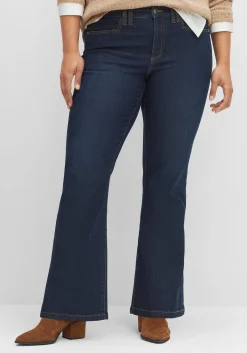 Bootcut-Jeans mit Kontrastnähten