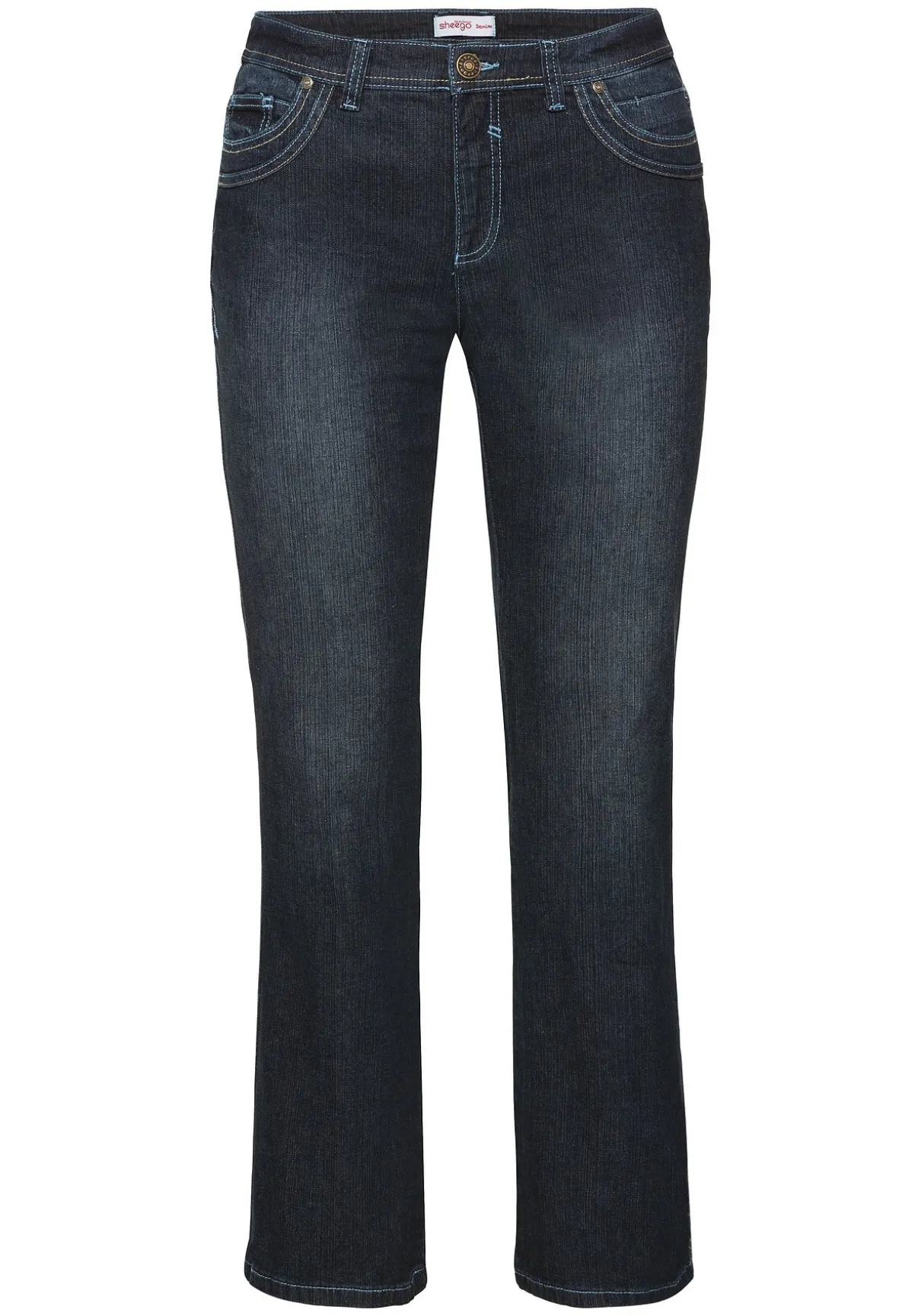 Bootcut-Jeans mit Used-Effekten