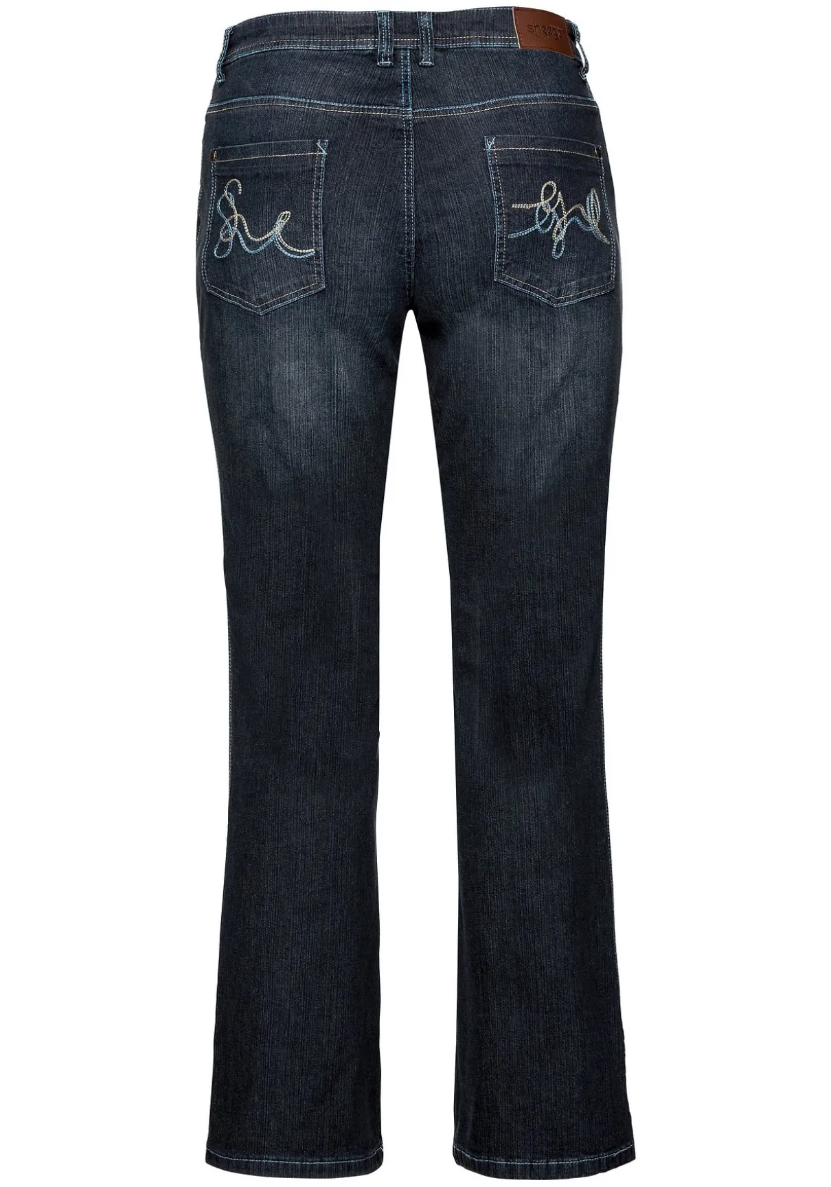 Bootcut-Jeans mit Used-Effekten