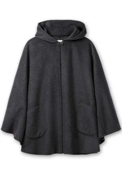 Cape mit Kapuze und 1-Knopf-Verschluss