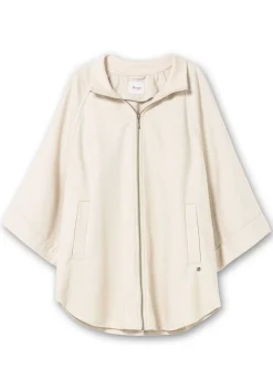 Cape-Jacke mit 3/4-Arm, mit Wolle