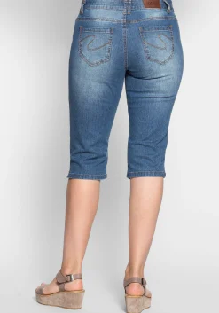 Caprijeans in schmaler, knielanger Form