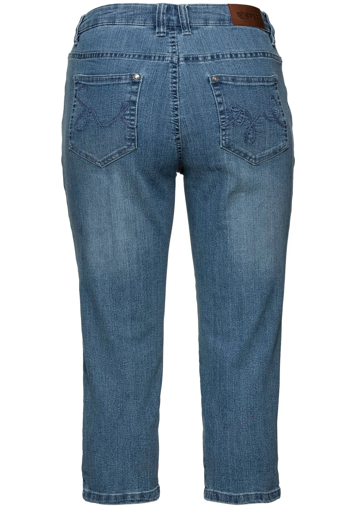 Caprijeans mit Used-Effekten