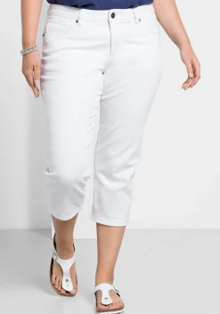 Caprijeans mit Used-Effekten