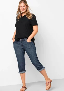 Caprijeans mit Used-Effekten