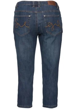 Caprijeans mit Used-Effekten