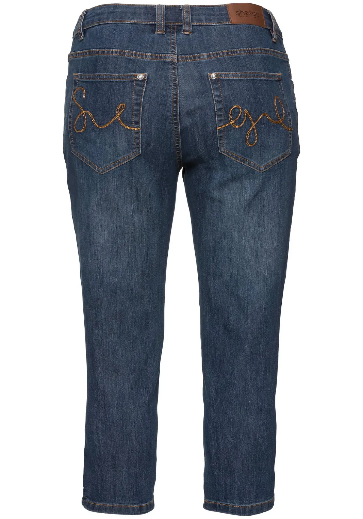 Caprijeans mit Used-Effekten