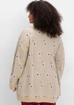 Cardigan mit Blüten-Jacquardmuster