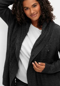 Cardigan mit Kapuze und Knopfverschluss