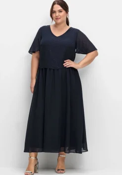 Chiffonkleid im Lagenlook, mit Schmucksteinen