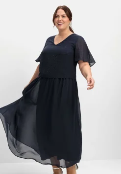 Chiffonkleid im Lagenlook, mit Schmucksteinen