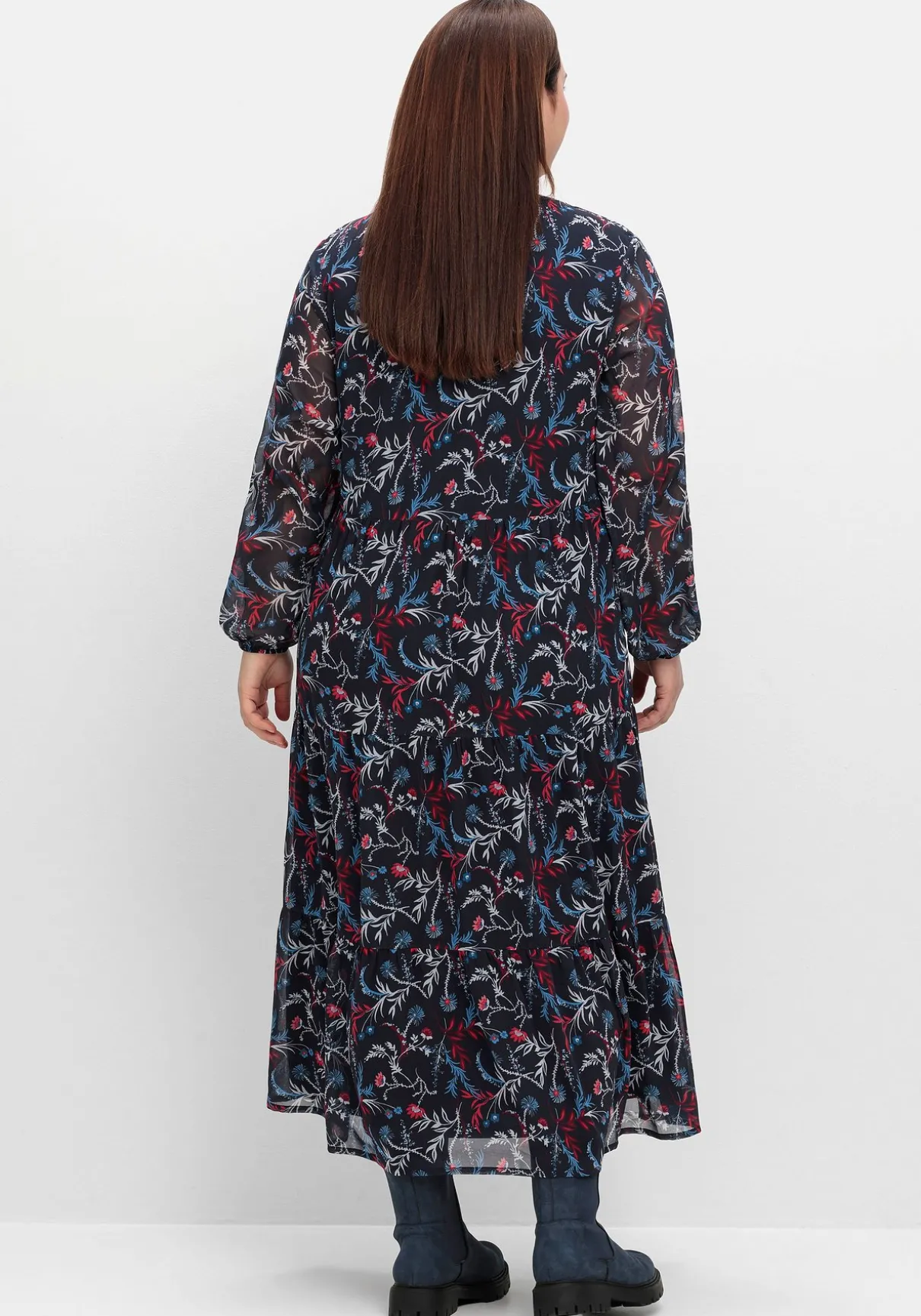 Chiffonkleid in Maxilänge, mit Alloverprint