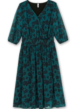 Chiffonkleid in Wickeloptik, mit Alloverprint