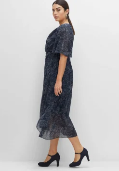 Chiffonkleid in Wickeloptik, mit Alloverprint