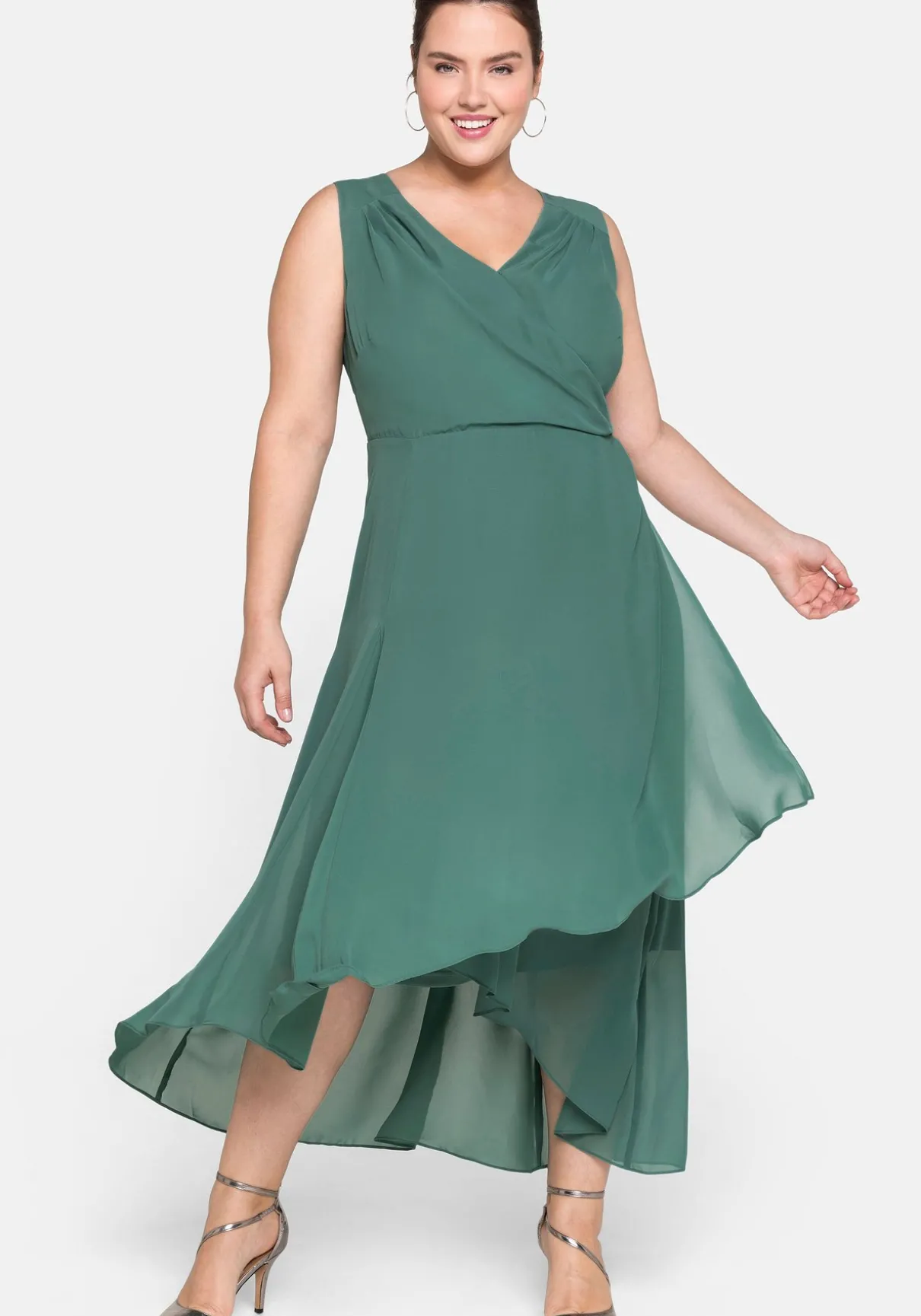 Chiffonkleid in Wickeloptik