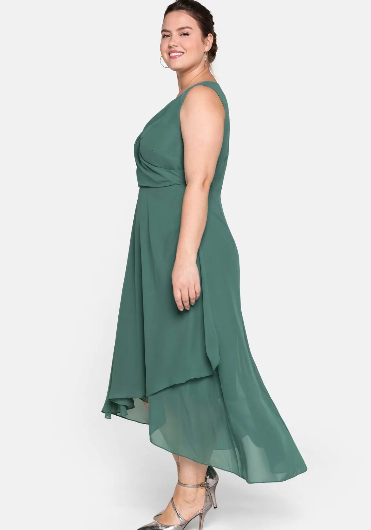 Chiffonkleid in Wickeloptik