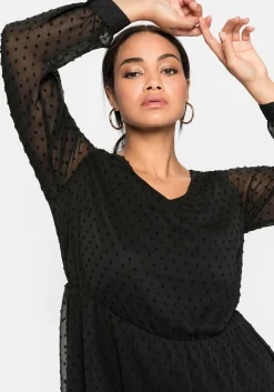 Chiffonkleid mit 3D-Effekt, mit Unterkleid