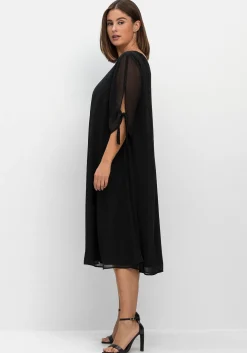 Chiffonkleid mit 3/4-Ärmeln, in Midilänge