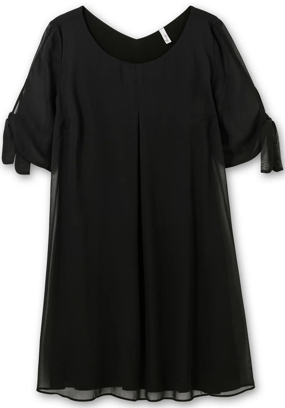 Chiffonkleid mit 3/4-Ärmeln, in Midilänge