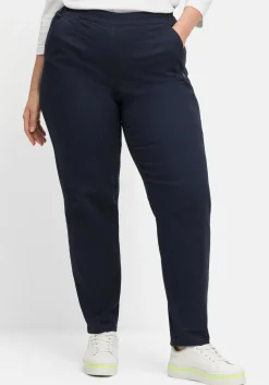 Chinohose mit Schlupfbund, aus weichem Twill