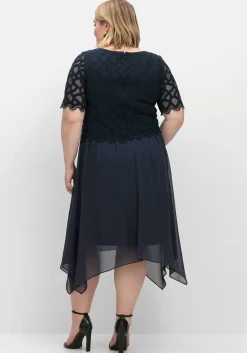 Cocktailkleid aus Chiffon, mit Zierbortenstickerei