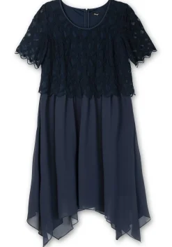 Cocktailkleid aus Chiffon, mit Zierbortenstickerei