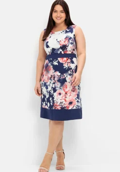 Cocktailkleid in A-Linie mit Blumendruck