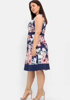 Cocktailkleid in A-Linie mit Blumendruck