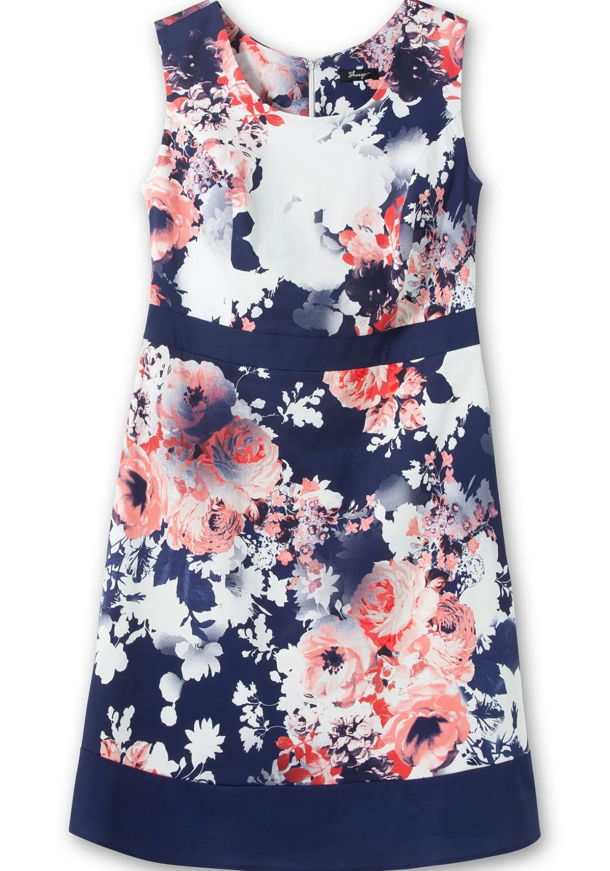 Cocktailkleid in A-Linie mit Blumendruck