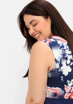 Cocktailkleid in A-Linie mit Blumendruck