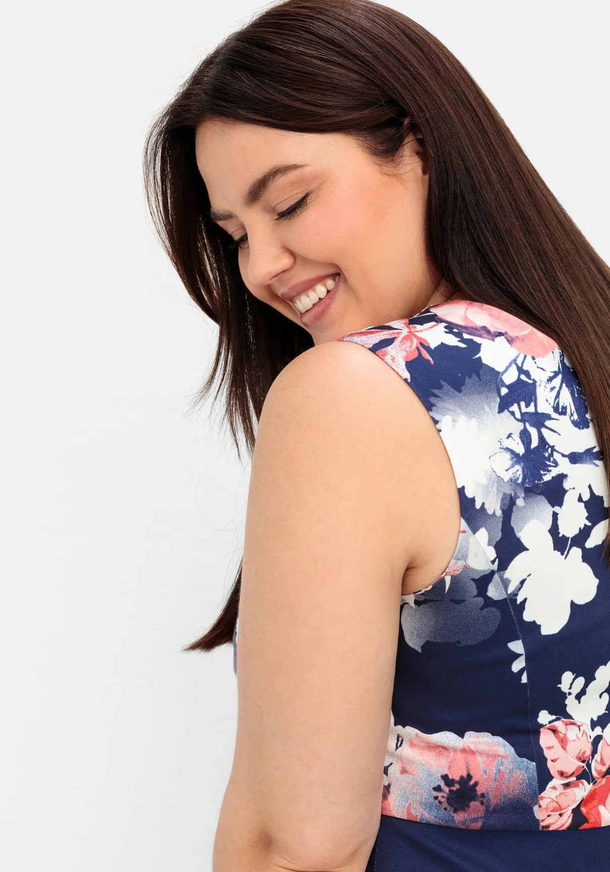 Cocktailkleid in A-Linie mit Blumendruck