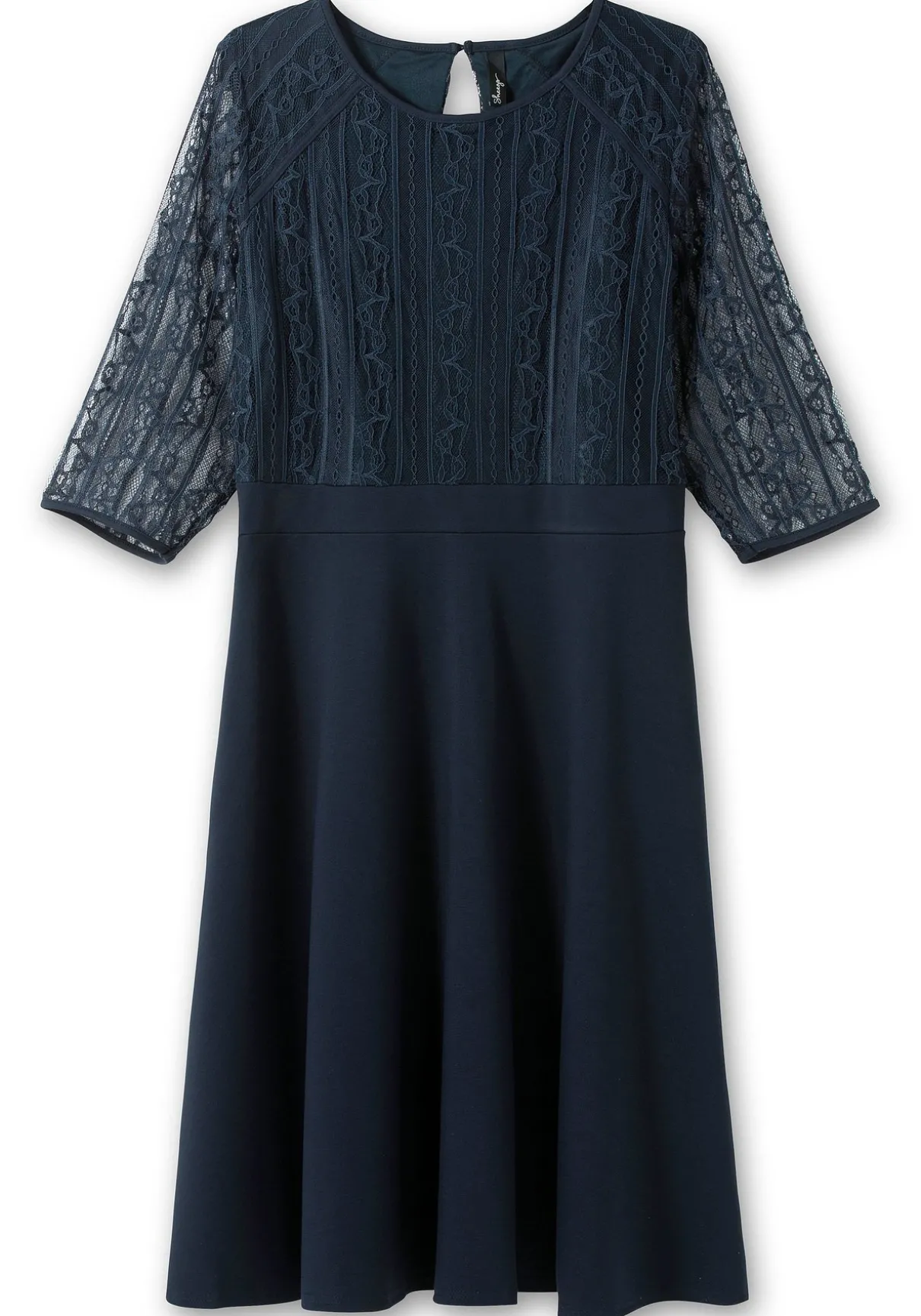 Cocktailkleid mit floraler Spitze und Chiffon-Ärmeln