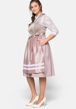 Dirndl 3-teilig mit Schürze und Spitzenbluse