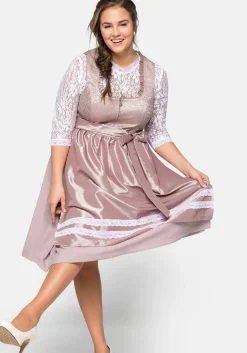 Dirndl 3-teilig mit Schürze und Spitzenbluse