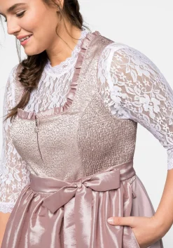 Dirndl 3-teilig mit Schürze und Spitzenbluse
