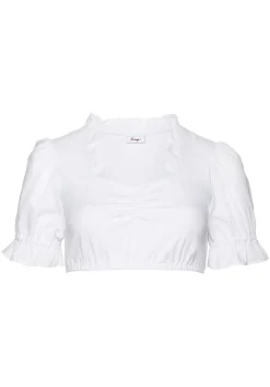Dirndlbluse im Materialmix