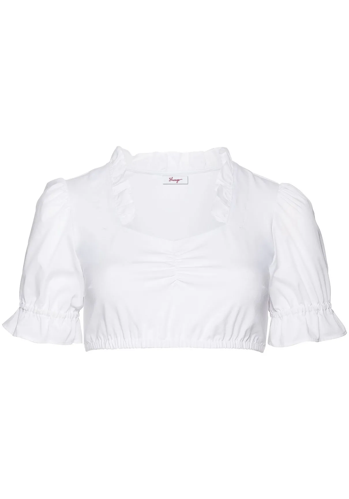 Dirndlbluse im Materialmix