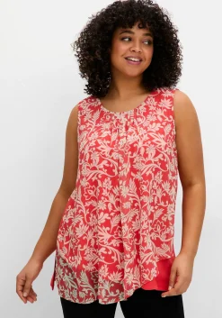 Doppellagiges Blusentop mit Chiffon